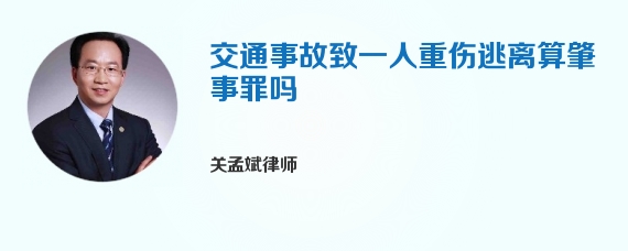 交通事故致一人重伤逃离算肇事罪吗