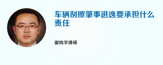 车辆刮擦肇事逃逸要承担什么责任