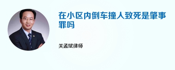 在小区内倒车撞人致死是肇事罪吗