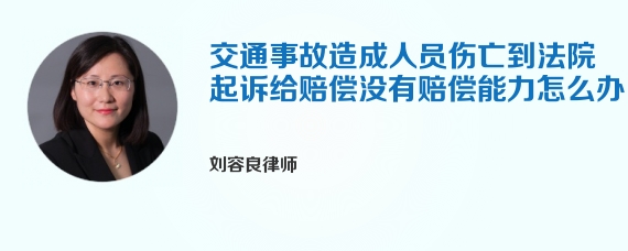 交通事故造成人员伤亡到法院起诉给赔偿没有赔偿能力怎么办