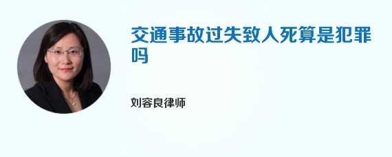 交通事故过失致人死算是犯罪吗