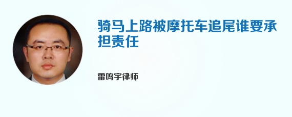 骑马上路被摩托车追尾谁要承担责任