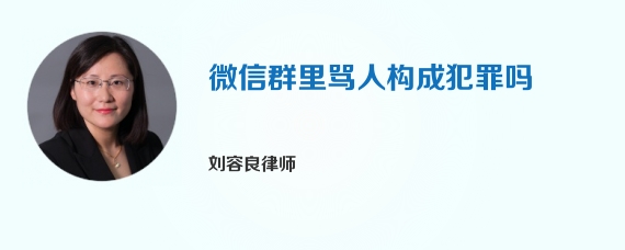 微信群里骂人构成犯罪吗