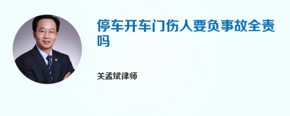 停车开车门伤人要负事故全责吗