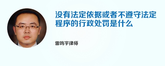 没有法定依据或者不遵守法定程序的行政处罚是什么