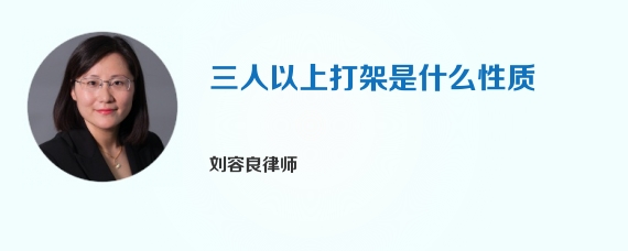 三人以上打架是什么性质