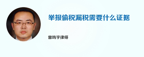 举报偷税漏税需要什么证据