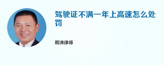 驾驶证不满一年上高速怎么处罚