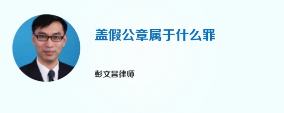 盖假公章属于什么罪