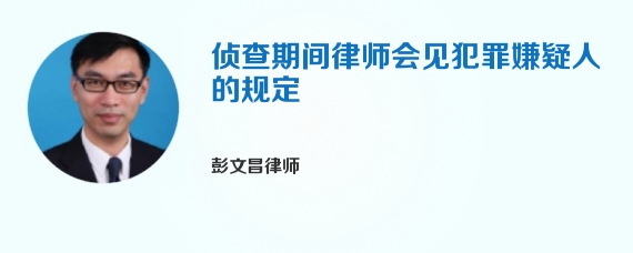 侦查期间律师会见犯罪嫌疑人的规定