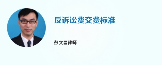 反诉讼费交费标准