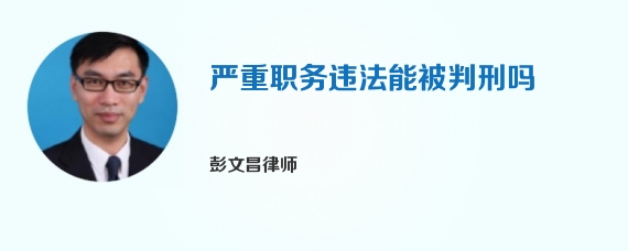 严重职务违法能被判刑吗