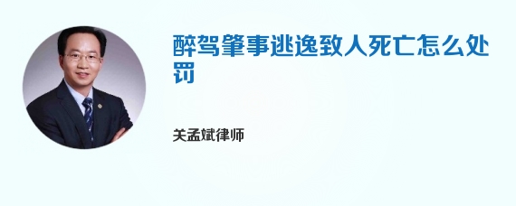 醉驾肇事逃逸致人死亡怎么处罚