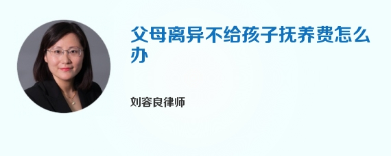 父母离异不给孩子抚养费怎么办
