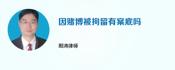 因赌博被拘留有案底吗